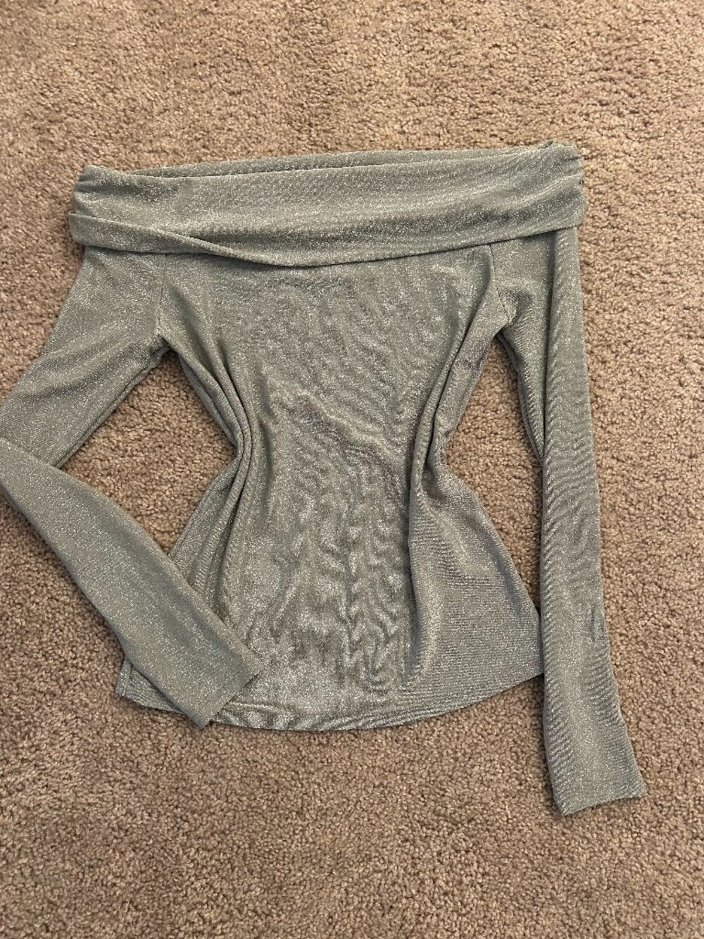 Silver Banana Republic Off the Shoulder Top